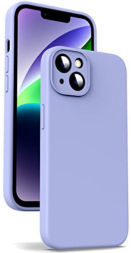 Supdeal Liquid Silikon Hülle für iPhone 14, [Kameraschutz] [Mikrofaser] [3 Schicht Schützen] Flüssige Silikon Handyhülle, Ultra Dünn und Bequem zu halten Schutzhülle, 6,1 Zoll, Violett