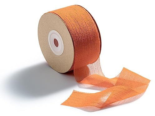 CHUQING Geschenkband Chiffon Schleifenband Festival Bänder Dekoband für Hochzeit, Taufe und Geburtstag Geschenke,38mm x 22,8 Meters,Terrakotta