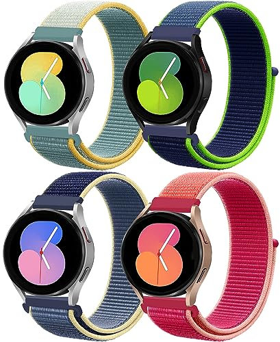 20mm Nylon Armband für Samsung Galaxy Watch 6/5/4/7/FE 40mm 44mm/Watch 4/6 Classic 47mm 43mm 46mm 42mm/5 Pro 45mm/Active 2,4ST Sport Uhrenarmband für Garmin Vivoactive 3/5/venu 2 plus/Venu sq 2 Band