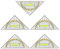 Alicer 5pcs Geodreieck mit Griff, Zeichendreieck Winkelmesser, Geometrie Dreieck für Schule Studenten Büro Designer Malerei, Bruchsicher Büro Mathe Schulset Schreibwaren(Transparent + Gelb)