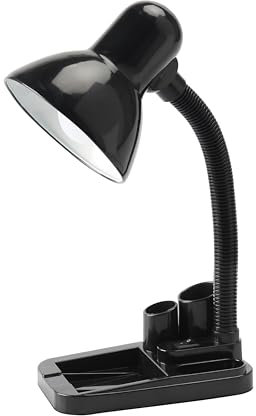 Powatron LED Desk Lamp – Table Lamp with 25W E27 Energy-Efficient Bulb, 1.5m Cable, BS-Approved UK Plug & On/Off Switch – Perfect for Reading, Studying, or Working from Home