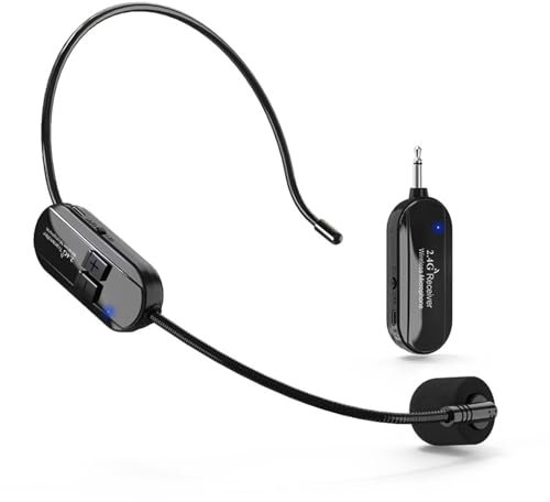 Microfono ad archetto microfono ad archetto professionale microfono ad archetto bluetooth Microfono A Condensatore,Microfono ad Archetto Wireless per Guida Turistica/Insegnamento/Promozione/Discorso