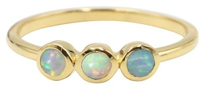 Jay Jools Opal Ring Massiver Sterling Silber Ring Minimalistischer Ring Opal Verlobungsring Feueropal Ringe Eheringe Handgemachter Ring Geschenk für Sie, Metall, Äthiopischer Opal