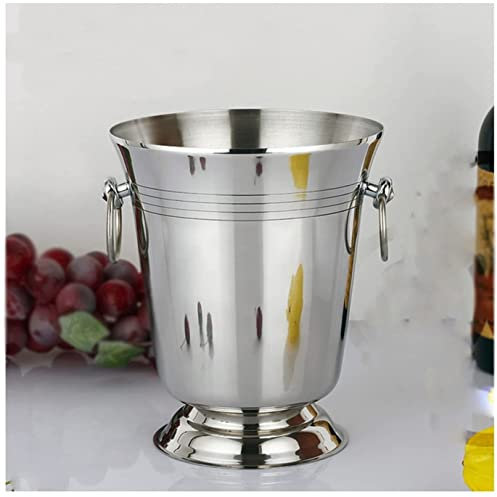 Doppelwandiger, isolierter Weinkühler aus Edelstahl mit Eiskapazität, Weintraube, Bierfass, Eiseimer, Champagnerkübel, Eisfass, Bareimer mit Deckel und Zange