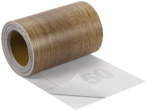 sourcing map Wood Grain Tape, 4 x33 Ft Self Adhesive Wood Grain Repair Patch for Baseboards, Doors, Floor Repair, Furniture Home Decor Yellow Teak