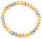 COOLSTEELANDBEYOND Or Argent Or Rose Trois Couleur Perles Bracelet pour Femme