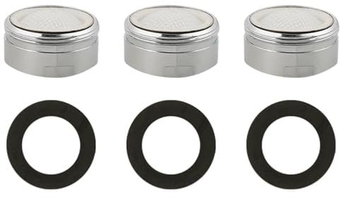 Tabanzhe 3 PCS Tap Faucet Aerator,24mm Kitchen Sink Faucet Filter,Faucet Flow Restrictor with Rubber,M24 Faucet Aerator Replacement Parts Insert Nozzle