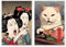 Yaasmolaa Japanische Vintage-Wandkunst, lustige Frau, die Katze schreit, Poster, Ukiyo-e-Stil, Wanddekoration, ästhetische Anime-Wandkunst, Leinwanddrucke, Gemälde für Küche, Wohnzimmer, Schlafzimmer,