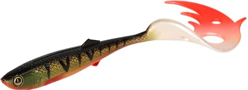 Meduza Gummifisch Gummi Köder Mikado Sicario Pike Tail (24cm/Bloody Perch)