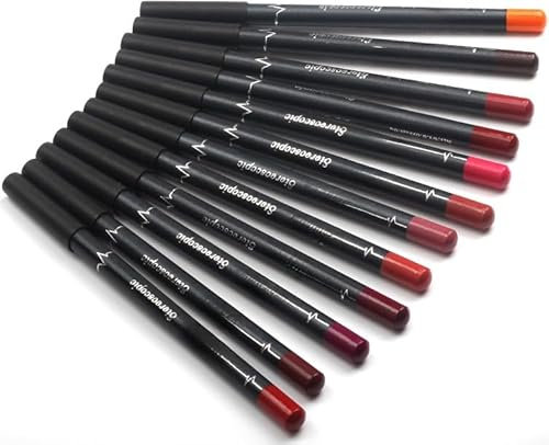 EOGRFW Matt Lipliner Set,12 Farben Lip Liner Pencil,Schlankes Lippenkonturenstift Set,Matte Lippenstifte Lipliner,Professional Long Lasting Lipliner Set,weiche, matte und sanfte Lippen Makeup