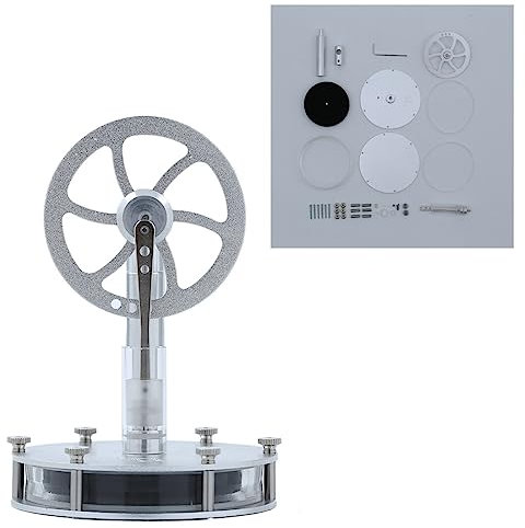 PizazzToy Stirlingmotor Bausatz, DIY Magnetische Verbindung Typ Single Link Struktur Niedertemperatur-Stirlingmotormodell, Wissenschaftliches Lernspielzeug für Erwachsene