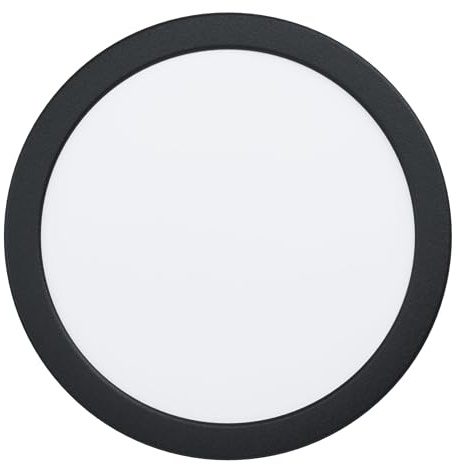 EGLO LED Einbaustrahler Fueva 6, Spot Deckenleuchte, runder Einbauspot | Deckenstrahler aus Kunststoff in Schwarz und Weiß, warmweiß-kaltweiß, ∅ 21,6 cm