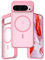 JIC Custodia AirGuard-Mag - per Pixel 9 Pro XL - Custodia rosa sakura traslucida opaca [Magneti integrati per MagSafe] - Custodia protettiva di grado militare [Angoli AirCushion]
