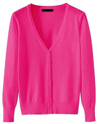 biJerou Cardigan uomo scollo a V donna (disponibile in taglie forti) basket donna, #B-hot rosa, M