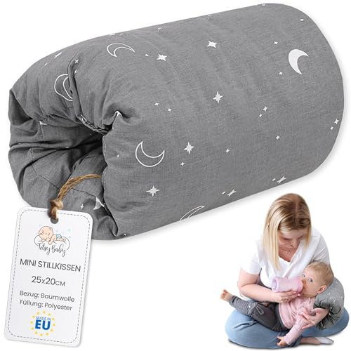 Stillkissen klein Breastfeeding und Nursing Pillow für unterwegs 20 cm - Stillmuff Armkissen und Lagerungskissen Baby Arm Still Kissen aus weicher Baumwolle Oeko-Tex Monde