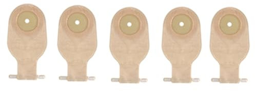 Feriany 5 Stück Stomabeutel, Einteilig, Entleerbare Beutel für Kolostomie, Ileostomie, Stomapflege, 20-60 mm Ablassventil, Kolostomiebeutel