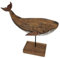 Generisch Dekorativer Holz-Wal auf Standfuß, Maritimes Wohnaccessoire, 20x20cm, Braun