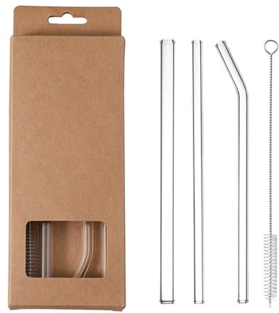 Set di cannucce in vetro trasparente per bevande funzionali in vetro per varie occasioni e bevande