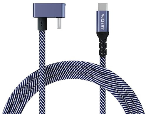 ARZOPA USB C a USB C Cable 100W Carga Rápida PD y 10Gbps Transferencia de Datos, USB 3.1 Gen 2 Tipo C, 1m Ángulo Type C Cable Recto para iPhone 16/15, MacBook, iPad Pro, Galaxy S24/S23, Thunderbolt 3