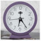 GBEVAUEIO Réveil Réveil analogique Rond Super Silencieux sans tic-tac for étudiant, for Bureau, Salon, école, Chevet, Bureau, Horloge décorative à Piles Reveille(Purple)