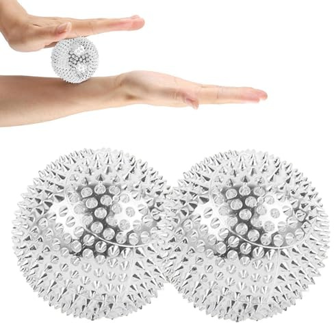 Spiky Massagebugel, AkuPoint -Magnetmassagekugel für Hände | 1 Paar Squeeze Bälle mit dichten Stacheln für Kinder und Erwachsene Palmen, Beine, Füße