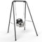 MINENICE Balançoire pour bébé 4 en 1, avec siège, support en métal pliable, pour jouer à l'intérieur et à l'extérieur, noir
