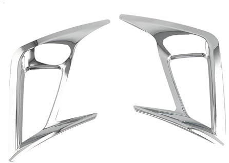 XNFUR 2PCS Nebelschlussleuchte-Lampenabdeckungsverkleidung, passend for Ford, Focus MK4 Schrägheck 2019-2020, Chromrahmen Nebelscheinwerfergehäuse-Ziersatz