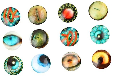 Gadpiparty 100 Stück Runde Animal Eye Patch tierische Verzierungen Augenaufkleber Perlen für Schmuckhersteller Schmuckmaterial selber Machen runder Aufkleber Glasabziehbilder Glasfleck
