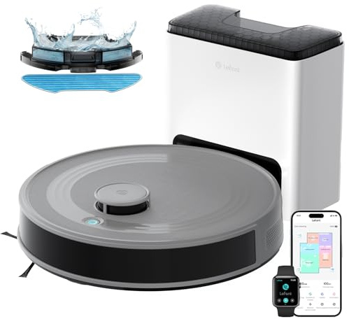 Lefant M2S Plus Robot Aspirador y Fregasuelos Lavador con Estación | 10 000Pa, 240min, Navegación dToF, Aspirador Automático Polvo, Evasión de Obstáculos, Alexa/App/WiFi, Gris