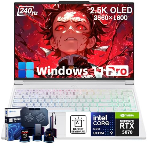 Lenovo Legion Pro 7i Gaming Laptop, NVIDIA GeForce RTX 5070, Intel Core Ultra 9 275HX, 16 240Hz 2.5K OLED Display, 64 GB DDR5, 4 TB SSD, Wi-Fi 7, RGB Keyboard, Windows 11 Pro, Accessoires