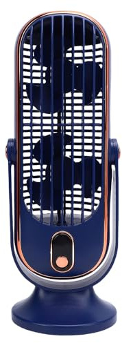 shenruifa Desk Tower Fan, 5 Speeds Brushless Motor USB Rechargeable Portable Desk Fan for Home Office Kitchen (Blue)