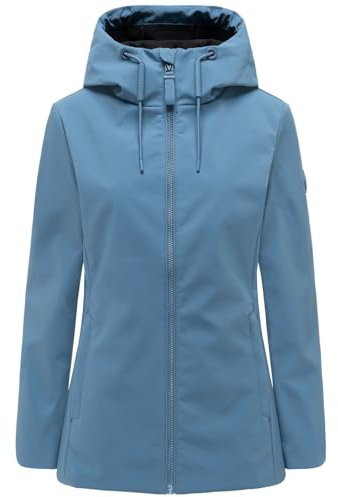 MARIKOO Damen Softshelljacke (XS-3XL) - wasserabweisend mit Kapuze, 3 Taschen - N130