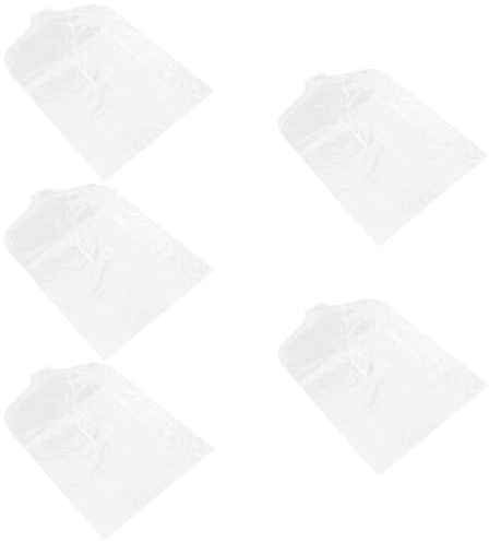 ARTSEWPLY 5pcs Plastic Garment Covers Dustproof Clothes Bags for Hanging Clothing, Double-layer 18 Mil Thick, Short Waist-length Suit and Jacket Protector for Women, Wardrobe Storage