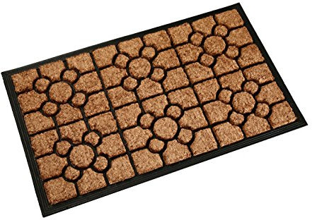 Versa 16980065 Felpudo Baldosa Bilbao, 45x75cm, Fibra de coco, Alfombra entrada