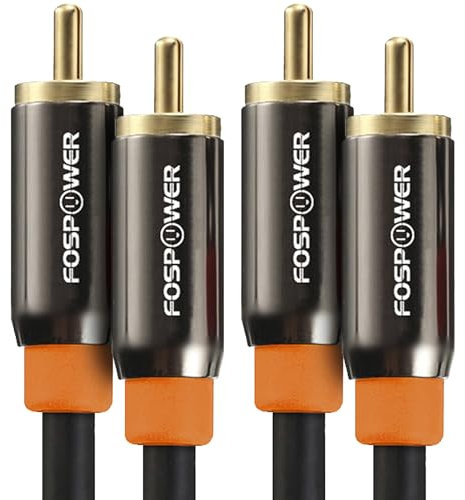 FosPower Digital Audio Coaxial Cable [24K Gold Plated Connectors] Premium S/PDIF RCA Male to RCA Male for Home Theater, HDTV, Subwoofer, Hi-Fi Systems - 3ft/2Pack