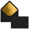 Kuverts in Schwarz - 100 Stück - Brief-Umschläge DIN C6-114 x 162 mm - 11,4 x 16,2 cm - Naßklebung - matte Oberfläche & Gold-Metallic Fütterung - ohne Fenster - für Einladungen