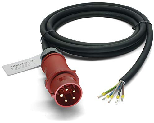 ENECEN 1532625 CEE-Anschlusskabel 400V/32A IP44 Gummi H07RN-F 5x6 mm² mit Stecker/freies Ende 5-polig 25m