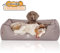 Knuffelwuff Orthopädisches Hundebett Wippo aus Velours mit Handwebcharakter XXL 120 x 85cm Grau - abnehmbarer Bezug - waschbar - für große, mittelgroße und kleine Hunde