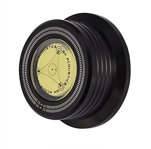 Diyeeni 50Hz LP Vinyl Plattenspieler, Disc Stabilizer Record Weight Turntable, Stabilisator Clamp mit Eingebautem Wasserwaage, Vibration Balanced, Realistic Sound Reproduction(Schwarz)