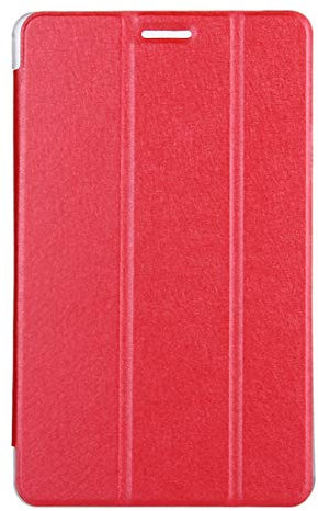 Caja de Repuesto para Tableta, 8 Pulgadas de Textura de Seda Horizontal Flip Tablet PC Funda de Cuero Funda de Carcasa for Huawei MediaPad T3 con Soporte Plegable 3 (Color : Red)