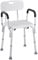HOMCOM Chaise de Douche siège de Douche Ergonomique Hauteur réglable Pieds antidérapants Dossier accoudoirs Amovibles Charge Max. 136 Kg alu HDPE Blanc