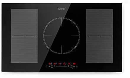 Klarstein Plaque de Cuisson Electrique à Induction 9300W, Plaque Encastrées 5 Feux, Tables de Cuisson Encastrable, Contrôle Tactile, Rechaud pour la Cuisine