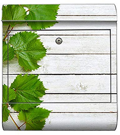 motivX-Ideenwerkstatt Briefkasten Kombi Wandbriefkasten mit Motiv Ranke auf Holz