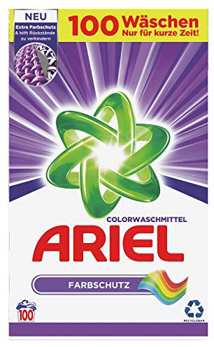 Ariel Detersivo in polvere, detersivo in polvere, detersivo colorato, 100 lavaggi, protezione del colore (6,5 kg)