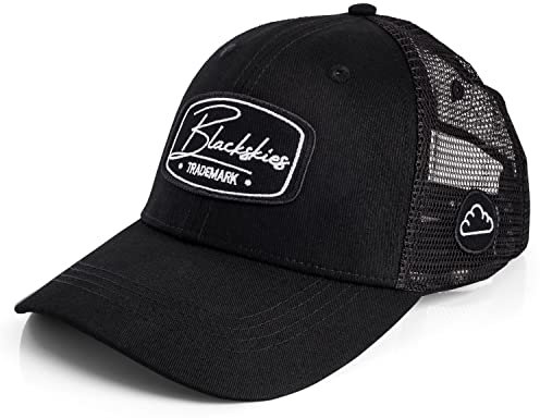 Blackskies® Race Baseball Cap | Herren Damen Premium Trucker Cap | Snapback Schirm Mütze Kappe Basecap Schwarz