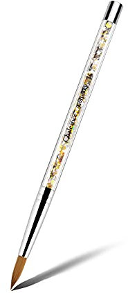 Pincel de Uñas Acrílico de Pelo de Marta Kolinsky Brocha de Madera para Esmalte de Decoración de Uñas y Manicura Herramienta de Pedicura Profesional con Cabezal Redondo (Tamaño #16)