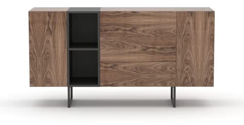 Mayaadi-Home Kommode Wohnzimmer Wohnzimmerschrank Sideboard Stauraum Ablagefläche Highboard Regal Anrichte Esszimmer Schlafzimmer ABATO-170-O Walnuss