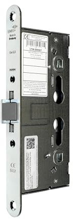 Bever BMH FH Panikschloss Türschloss/Einfallenschloss, Funktion D mit geteilter Nuss, Dornmaß 65mm, Entfernung: 72mm, Stulp: 24x235mm, DIN Links/Rechts verwendbar, incl. SN-TEC® Montageset