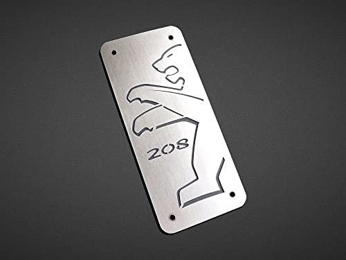 autoCOVR Repose Pieds en Acier pour Peugeot.208,2012-2019, 1 Pièce Inox 208 Accessoires Pédalier Pédales Argent Marchepied Inoxydable Brossé