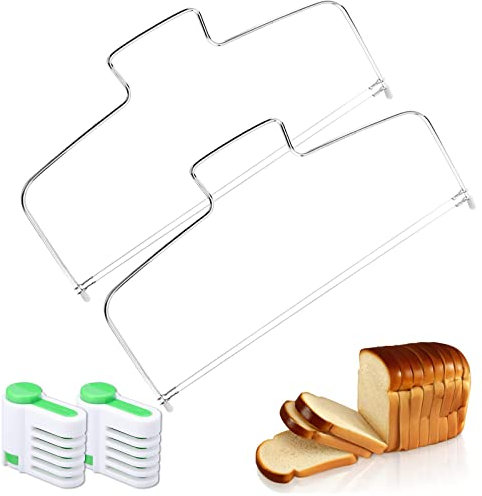 Tortenschneider Tortenbodenschneider 4 Stück TortensäGe Kuchenschneider Draht Cake Cutter Kuchenbodenschneider Bisquitschneider Tortentrenner Biskuitboden Schneider Torten Schneidehilfe Tortenmesser
